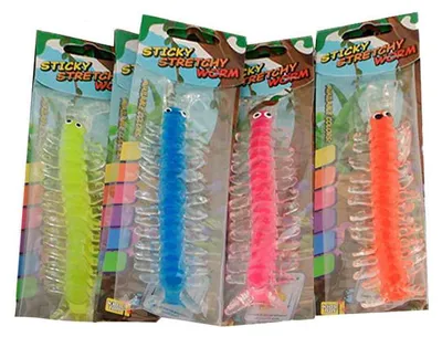 Obrázok produktu pre 3x goo worm lepkavé okno horolezec stonožka zviera lepkavé 13cm narodeninový darček