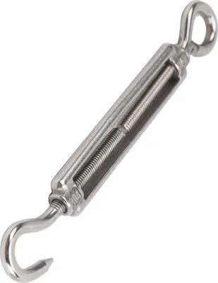 Produktbild von Edelstahl‑Seilspanner, Haken‑Ösen‑Spannschloss, für Hängematten & Drahtseile, 2500kg