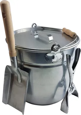 Produktbild von Ascheeimer 15l m Deckel + Schaufel + Brikettzange