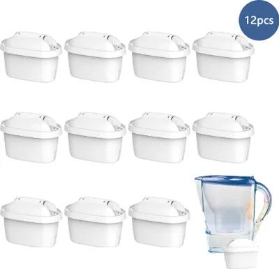 Produktbild von Wasserfilterkartusche, 12 Stück, Ersatz für Brita Maxtra Plus, Nachfüllkartusche für Marella-Filterkrug