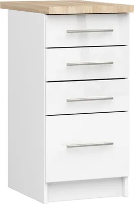 Produktbild von Akord Küchenschrank Oliwia Mit Weißer Hochglanz-Arbeitsplatte 40X46X85 Cm