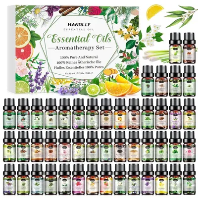 Obrázek produktu pro Sada esenciálních olejů, 48 kusů po 5 ml, přírodní, čistá aromaterapie, vonné oleje, dárková sada pro difuzéry, zvlhčovače vzduchu, výrobu mýdel a svíček