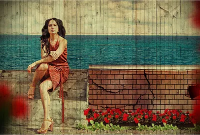 Produktbild von Tadessi Fototapete | Frau | 4.00 m x 2.70 m | Bunt |  | Wandbild | Digitaldruck
