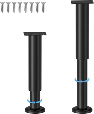 Produktbild von 2 verstellbare Bettstützbeine aus Metall für Möbel, 18-30 cm