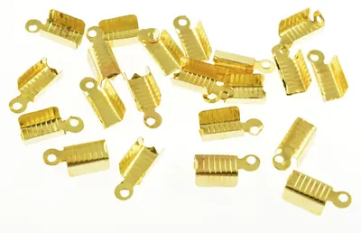 Produktbild von Vintageparts 30 Faltklemmen goldfarben, 12 mm
