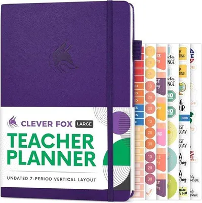 Produktbild von Famanu Schuljahresplaner für Lehrer - Lesepäne, Kalender und Organisationshilfen - Ungedatet - 18 x 25 cm - Lila