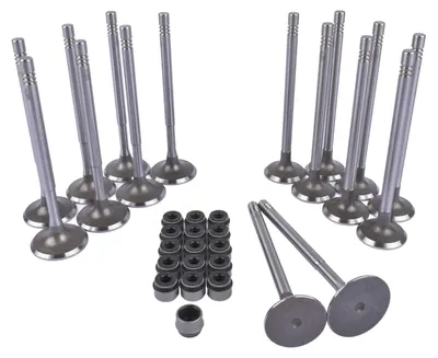 Immagine prodotto di Valvole per motori Audi, Seat, Skoda, VW - Kit di 16 pezzi (8 valvole di aspirazione, 8 valvole di scarico) - Motori a benzina 1.2, 1.4, 1.6 - Codici motore: BBY, AUA - Codici originali: 036109601S, 036109611K