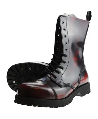 Produktbild von Boots & Braces - 10 Loch Stiefel Rangers Burgundy Rub-Off Rot Größe 44 (UK10)