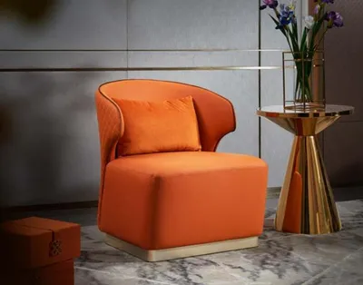 Immagine prodotto di Poltrona arancione Soggiorno in pelle Nuovo design creativo Mobili moderni di design
