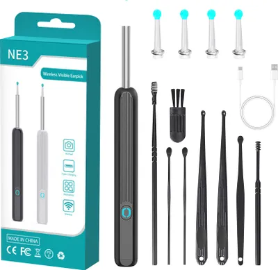 Produktbild von Ohrenschmalz-Entferner Otoskop HD Wireless Otoskop 360° Weitwinkel-Ohrenschmalz-Entferner mit 3,6mm Linse für iPhone, iPad und Android Smartphones.
