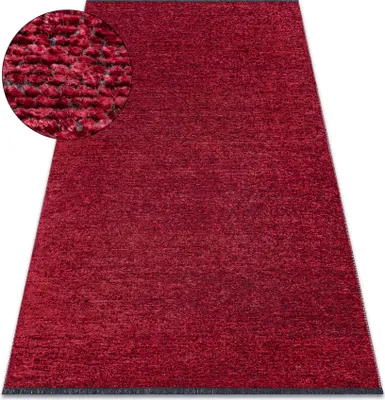 Produktbild von Teppich FLORENCE 24021 Einfarbig, Glamour, Flachgewebt, Fransen - rot rot 118x170 cm