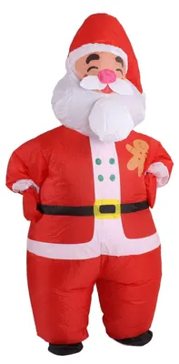Immagine prodotto di Costume di Natale gonfiabile, divertente tuta gonfiabile per feste, adatta a adulti con un'altezza compresa tra 150 e 190 cm, ideale per cosplay a tema natalizio, con una grande testa