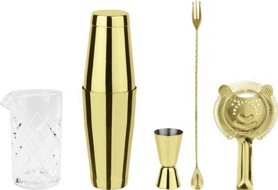 Produktbild von Sambonet Paderno Mixology Set 5-teilig Kristall Gold