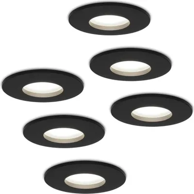 Produktbild von hoftronic LED Einbaustrahler 4W 6500K IP44 Schwarz 6er Set