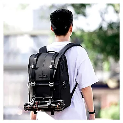 Produktbild von Kamerarucksäcke 20L, Große Camera Backpack 15,6 Zoll Laptopfach, Spritzwassergeschutzt Fotorucksack mit Regenschutz, Kameratasche Groß für DSLR SLR