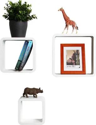 Produktbild von Weiße Holzwandregale Set von 3