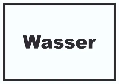 Produktbild von Wasser Schild mit Text Anschluss waagerecht A0 (841x1189mm)