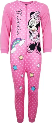 Produktbild von Disney Minnie Maus Kinder Fleece Einteiler Schlafanzug Pyjama – Bunt / 92/98