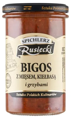 Zdjęcie produktu dla Bigos z mięsem kiełbasą i grzybami 470g Spichlerz Rusiecki