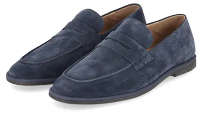 Image de Copenhagen Shoes, mocassins pour hommes, couleur bleu, en cuir velours, taille 42