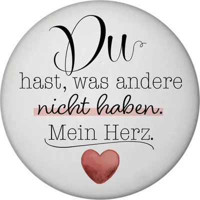 Produktbild von Herz Magnet rund rund mit Spruch Du besitzt mein Herz