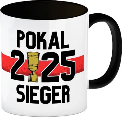 Produktbild von Stuttgart Pokalsieger 2025 Kaffeebecher in schwarz