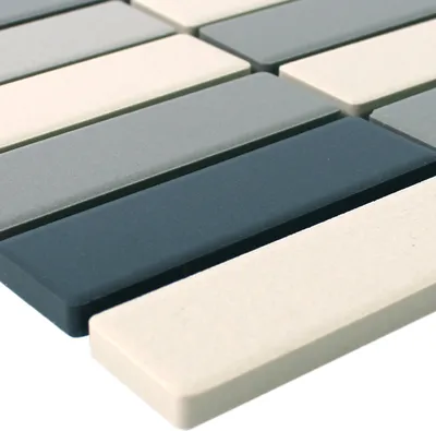 Produktbild von Keramikmosaik Miranda Rutschhemmend Grau Beige Unglasiert Stäbchen