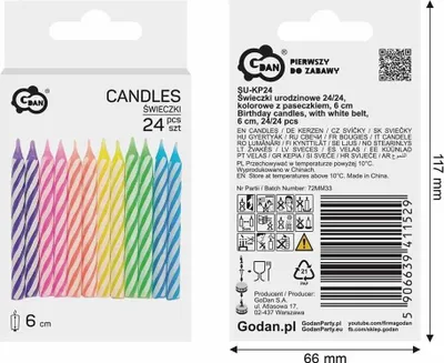Produktbild von Geburtstagskerzen 6 cm, 24 Stück – Godan