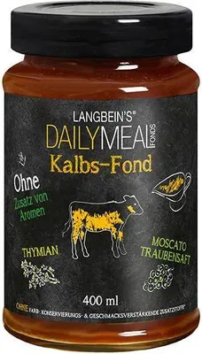 Produktbild von Langbein's Daily Meal Kalbs-Fond 400ml Glas Laktosefrei  Frei von Farb-, Konservierungs- & Geschmacksverstärkenden Zusatzstoffen