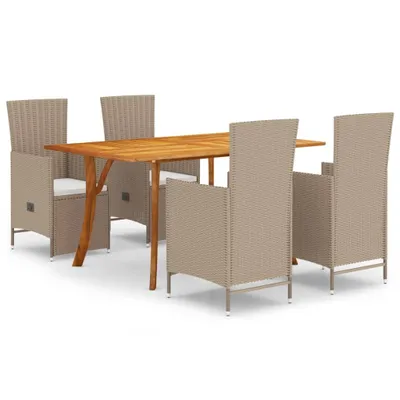 Image de salon de jardin 5 pièces Beige