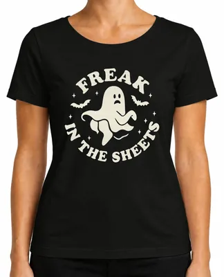 Obrázok produktu pre Šialenec v obliečkach Halloween duch vtipný výrok Retro Vintage dámske tričko, čierna, M