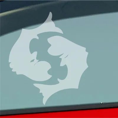 Produktbild von Auto Aufkleber Sternzeichen Fisch KFZ Roller 8,5x10 cm Milchglas Sticker Heckscheibenaufkleber