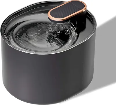 Produktbild von Automatischer Katzenbrunnen 3L, ultraleise Katzen Trinkbrunnen mit LED Licht, Haustier-Wasserbrunnen mit Filter für die Reinigung von Wasser, Schwarz