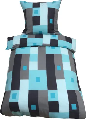 Produktbild von Winter Bettwäsche 135x200 cm türkis anthrazit grau Flausch Warme Thermofleece