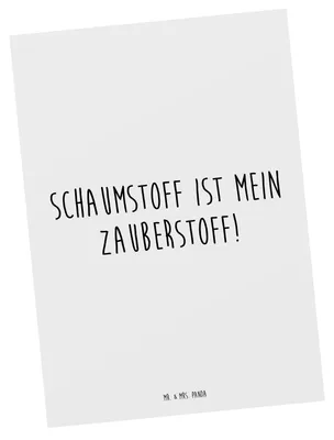 Produktbild von Mr. & Mrs. Panda Postkarte Spruch Zauber der Polsterin - Weiß - Geschenk, Berufsgestaltung, Möbelrestaurierung, Berufsleben, handwerkliches Können, bildkarte, Berufsliebe