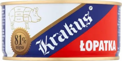 Zdjęcie produktu dla Konserwa Łopatka Wieprzowa KRAKUS 300G PUSZKA NAJWYŻSZA JAKOŚĆ PRAKTYCZNE
