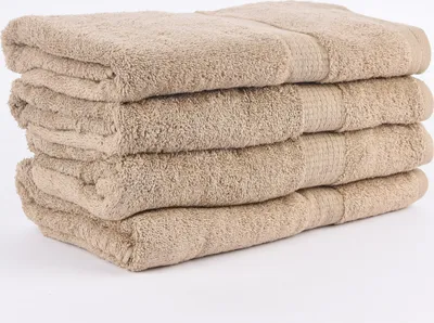 Produktbild von 4er Set Duschtücher 70x140cm Qualitätsfrottee 100% Baumwolle 500g/qm einfarbig Farbe sandfarben