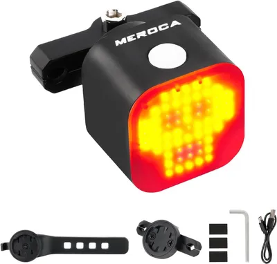Produktbild von Intelligentes Fahrradrücklicht mit Bremslichtfunktion, USB-C aufladbare LED-Lampe, wasserdicht, mit Diebstahlschutzfunktion und 13 Blinkmodi. Fahrradzubehör