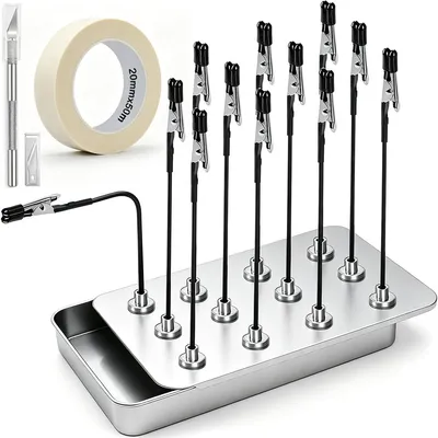 Produktbild von Modellschilder-Halterungssatz - 12 Stück mit magnetischen Halterungen und Aufbewahrungsbox