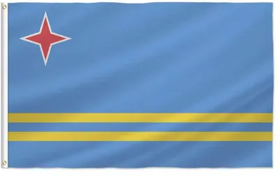 Productafbeelding van Aruba-vlag – Vlag van Aruba – Caraïbische vlag – 150/90 cm – Polyester – Wereldbeker – Kampioenschap