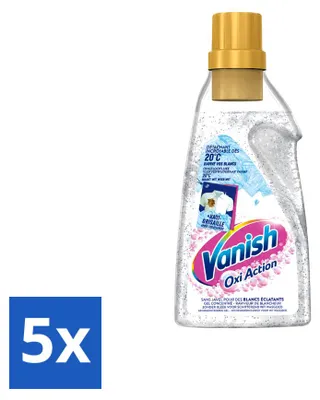 Produktbild von 5 x Vanish Oxi Action Whitening Gel – Wasbooster für weiße Wäsche – 750 ml - Vorteilspackung - 5 Stücke