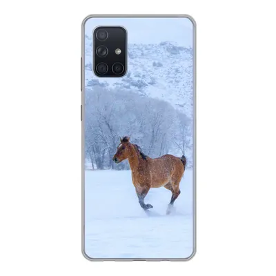 Produktbild von MuchoWow® Handyhülle Schutzhülle Hülle für Samsung Galaxy A51 5G Pferde - Schnee - Winter Silikon Softcase Handy Hülle - Abbildung