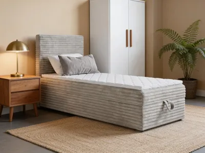 Produktbild von Boxspringbett mit Bettkasten Hawana Mini 90x180 cm Kinderbett, Jugendbett, Einzelbetten, Bett, Stauraum Polsterbett, Matratze