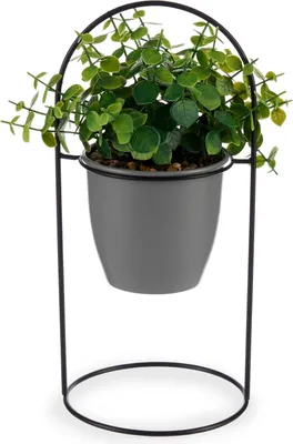 Immagine prodotto di Pianta decorativa grigia Con supporto in metallo plastica (14 x 30 x 14 cm)
