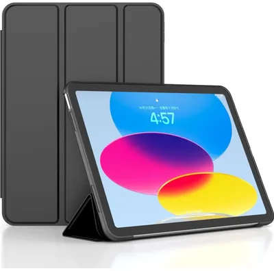 Produktbild von Mobigear Dreifach-Faltetui für iPad 11 (2025) aus TPU und Kunstleder, Klapphülle - Schwarz