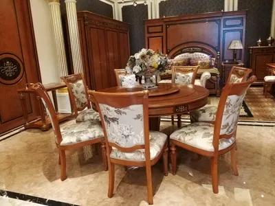 Produktbild von Edler Luxus Rund Tisch Runde Tische Echtes Holz Barock Rokoko Echte Handarbeit