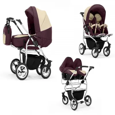 Produktbild von Zwillingskinderwagen 4 in 1 Duo inkl. Autositze - 13 Teile - in 20 Farben