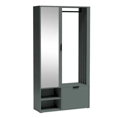 Produktbild von AX LIVING Garderobe Flur Milanoir 100cm mit Spiegel Modern Green Stone