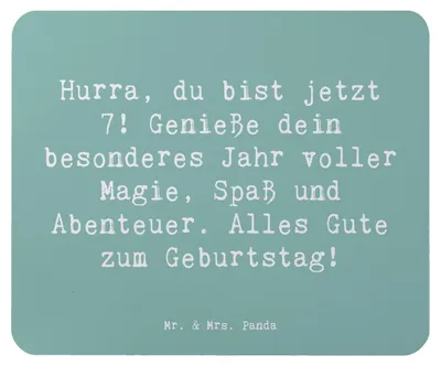 Produktbild von Mr. & Mrs. Panda Mouse Pad Spruch 7. Geburtstag - Meeresbrise - Geschenk, computer mousepad, laptop, Alter, liebevoller, genieße dein Jahr, Geburtstagsdekoration, Mauspad