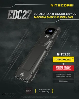 Zdjęcie produktu dla Latarka LED Nitecore EDC27, do 3000 lumenów